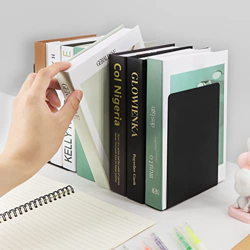 Black Metal Bookends, 4 Pairs Book Ends For Shelves, Book Holders For Family, Office And School, Heavy Duty Book End, 8 X 5.4 X 4 Inch #TOP6