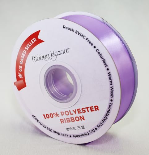 Image of Ribbon Bazaar Double Faced Satin 7 /8 inch Lilac 25 Yards 100% Polyester Ribbon
