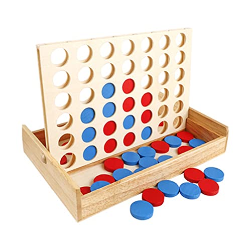 ハズブロ コネクトフォー 4ゲームの折りたたみボードラインアップ4ゲーム家族のおもちゃボードゲームの子供と家族のためのゲーム (色 : Natural, Size : 24.5x15x4cm)