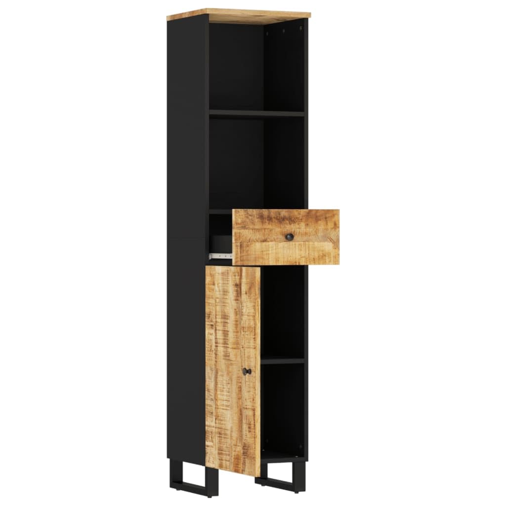 Makastle Badschrank Massivholz Mango 38x33x160 cm Braun