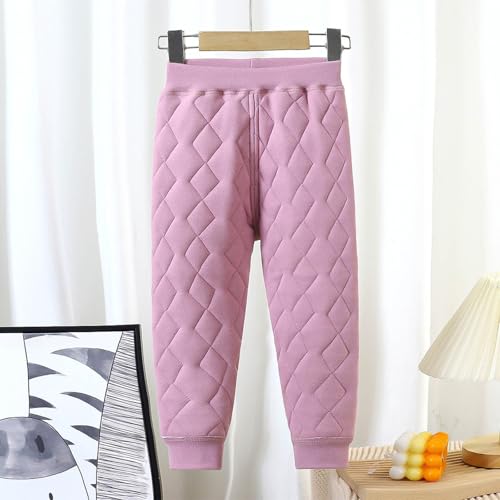 Kids Winter Pants Warm Leggings Boys Girls Pants Pull-On Joggers Full Length Thick Tights Elastic Waist Sweatpants2