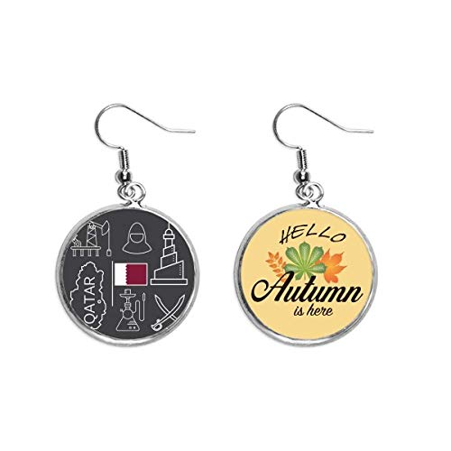 Pendientes de hojas de otoño Katar estilo joyería urbana color petróleo