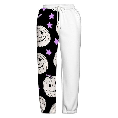 Halloween Ghost Print Sweatpants for Girls Drawstring Long Bottom Sporty Active Joggers Baggy Casual Pants3