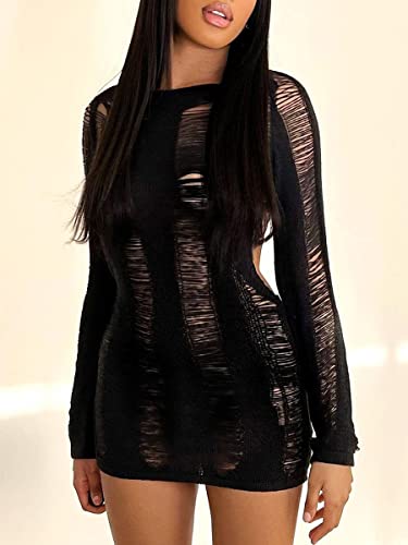Image of Women's Crochet Knit Crop Top Pullover Sweater Long Sleeve Hollow Out Square Neck Y2k Shirt Summer Streetwear