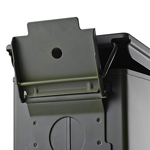 Huarui Metal Ammo Case Can – 50 Cal Military And Army Solid Steel Holder Box For Long-Term Shotgun Rifle Nerf Gun Ammo Storage (Army Green, 50Cal) #TOP6