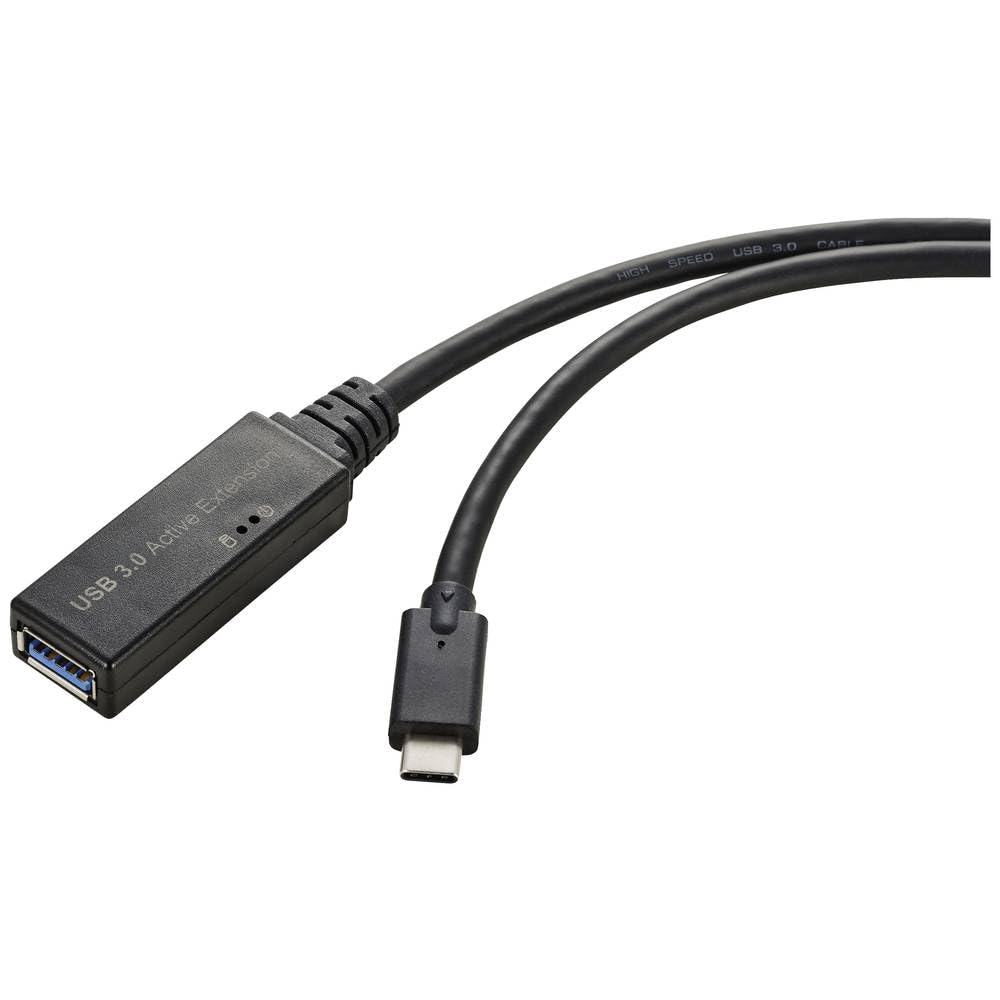 Renkforce Men's Black Usb Cable Usb 3.2 Gen1 (Usb 3.0 / Usb 3.1 Gen1) Usb-C® Usb-A Fe 5.00 M Active With Signal