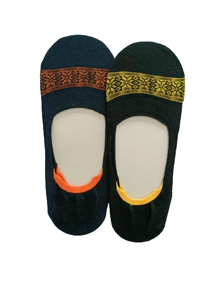 Pusti Modern Cotton No-Show Socks For Men And Women Pack Of 2 Socks Colors-image-21