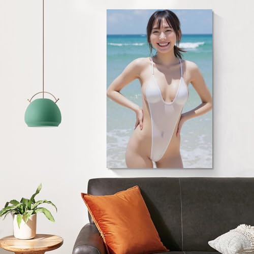 新垣結衣装飾画 壁掛け人気アイドルスター ポスター 装飾画 キャンバス ウォールアート リビングルーム 寝室 絵画 フレームなし12x18inch(30x45cm) [4]
