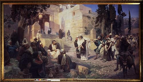 Lienzo de Cristo y la mujer adúltera cuadro de Polenov 60x90cm