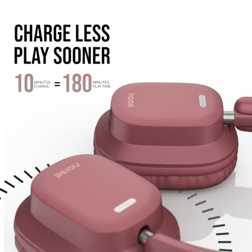Image of Noise Airwave Max 2 Wireless On-Ear Headphones with 50H Playtime, 40mm Drivers - Deep Bass, 3 Preset EQ Modes, 40m /s Low Latency, Dual Pairing,BT V5.3 (Burgundy)