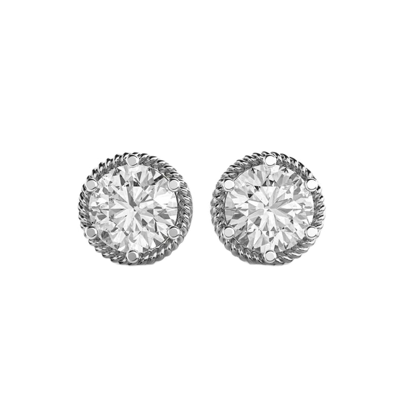Clous d'oreilles galactiques argent plaqué or boucles d'oreilles rondes 3ct