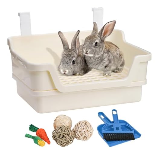 Coloch Extra Large Rabbit Litter Box Trainer Rabbit Toilet, Plastic Bunny Potty Trainer Corner Toilet with Dump Tray Small Animal Pan Box for Adult Guinea Pig Rats Chinchilla, White