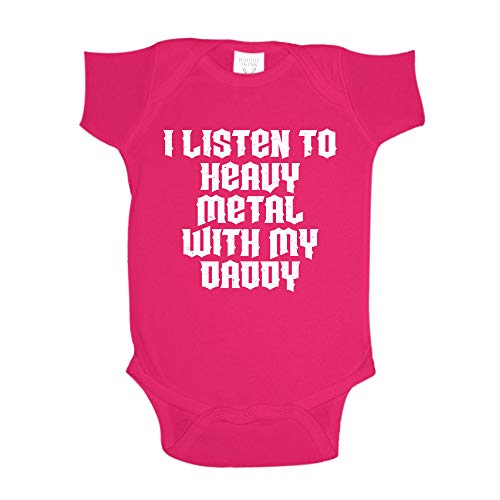 Image of I Listen to Heavy Metal with My Daddy Baby One Piece or Toddler T-Shirt