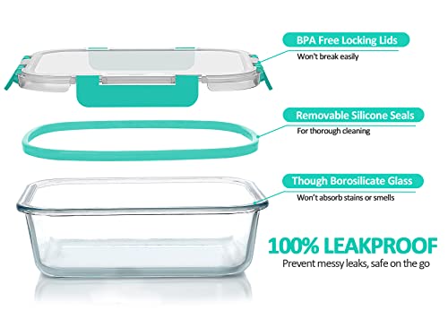 image for M MCIRCO 30 Pieces Glass Food Storage Containers with Upgraded Snap Lo