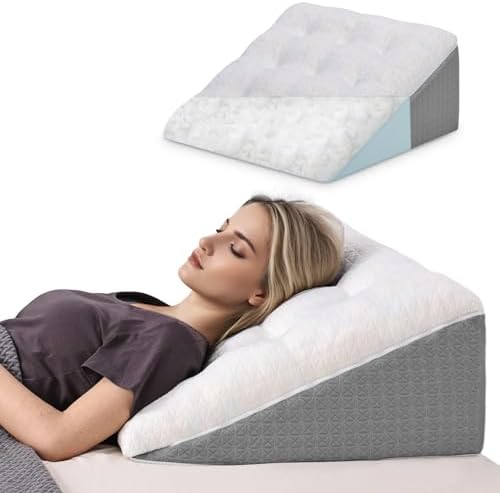 HAVARGO Keilkissen für Bett und Sofa-Doppelte Lage Memory Schaum Lesekissen-Ergonomischer Bettkeil für Reflux Schlafapnoe, Perfekt Rückenkissen für Rückenunterstützung beim Spielen