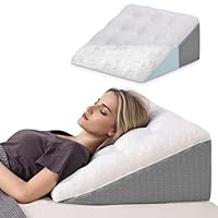 HAVARGO Keilkissen für Bett und Sofa-Doppelte Lage Memory Schaum Lesekissen-Ergonomischer Bettkeil für Reflux Schlafapnoe, Perfekt Rückenkissen für Rückenunterstützung beim Spielen -55X55X25cm