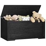 usikey 39.4” Storage Chest, Toy Chest, Toy Box with Safety Hinges, Lift Top Storage Bench, Supports 220 lb, for Living Room, Bedroom, Entryway, Black