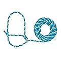 Weaver Livestock Poly Rope Breaking Cattle Halter, Adjustable Cow Calf Halter, Livestock Handling Equipment, Blue/Hurricane Blue/Lime Zest