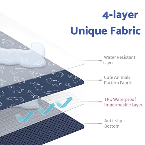 Alfombrilla de salpicaduras para bebé para debajo de la silla alta, alfombrilla de salpicaduras de 51 x 51 pulgadas, impermeable y lavable, protector de suelo antideslizante, patrón de animales