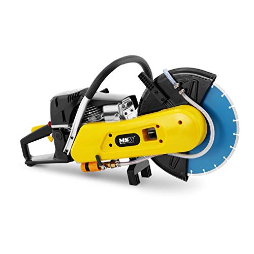 MSW Découpeuse Thermique Disqueuse Scie Circulaire À Béton Asphalte Pierre Eau De Sol Tronçonneuse Matériaux Disque TS-2500 (2 500 W, 4 400 tr/min, ø 300 mm, Profondeur De Coupe 100 mm, Raccord D’Eau) Cover