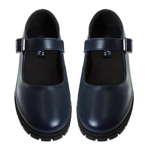 French Toast Girls Round Toe Ankle Strap Maryjane School Shoes - Mary Jane Chunky Platform Oxford Dress Shoe Pumps - Black/Navy/Brown (Size 12-5 Little Kid/Big Kid)2