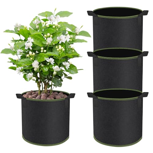 CHIHOLEN 3 Stück 30L Pflanzsack,Vliesstoff Pflanztasche mit Griffe für Kartoffeln, Tomaten und Erdbeeren, für Balkon Terrasse Gewächshaus & Garten - 7 Gallonen