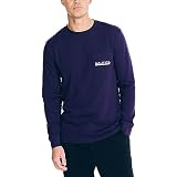 Nautica Men's Long-Sleeve Graphic Pocket T-Shirt, Violet Wave