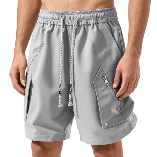 Short cargo pour homme avec taille élastique et cordon de serrage pour le sport décontracté