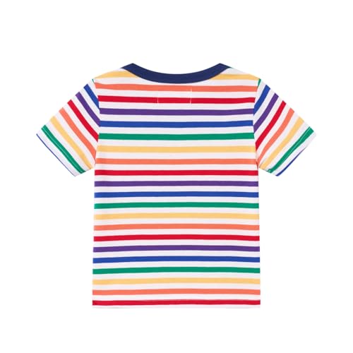 Image of Mud Kingdom T-Shirt for Boys Short Sleeve Plain Cotton Classic Summer Casual Stripe