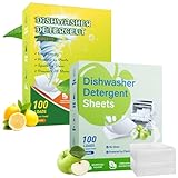 SENLINLIN 200 Stück Spülmaschinenblätter Bio – Ohne Plastik, Ohne Chemie, Kraftvolle Reinigung, Schnell Löslich, Keine Rückstände, Zitronen- & Apfelduft