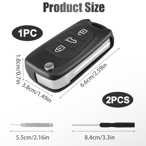 3 Buttons Car Key Case Replacement for Hyundai i20 i30 i35 iX20 iX35 and for Kia Ceed Soul Sportage Venga Remote Control Folding Car Key Shell Case include Removal Tool - Image 5
