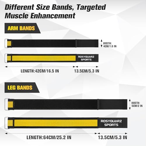 Image of Booty Bands, Blood Flow Restriction Bands, Arm Bands Adjustable Gym Straps for Occlusion Training, Help Increase Muscle Mass in Women & Men Without Heavy Weight Lifting (Leg Magic Bands -Yellow)