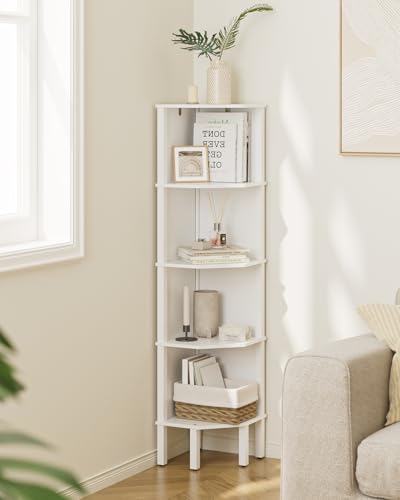 Apetaccat Corner Shelf, 5 Tier Corner Bookshelf, Display Corner Shelf