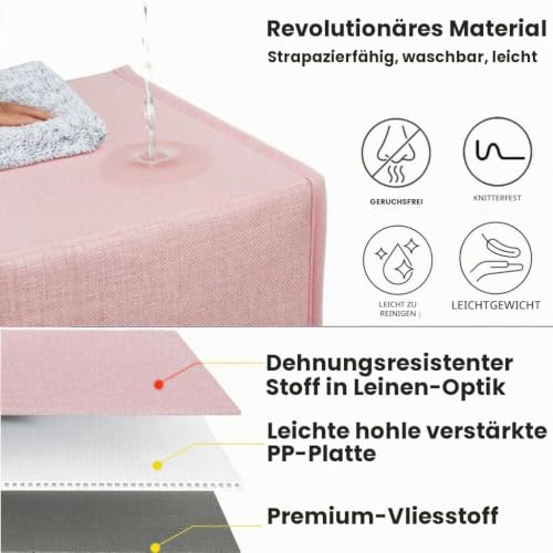 Mangata Aufbewahrungsbox 30x30x30 cm, faltenfrei Stoff Aufbewahrungskörbe für Kleiderkörbe, Körbe, Truhen, Spielzeug (4 er… – Ansicht 6
