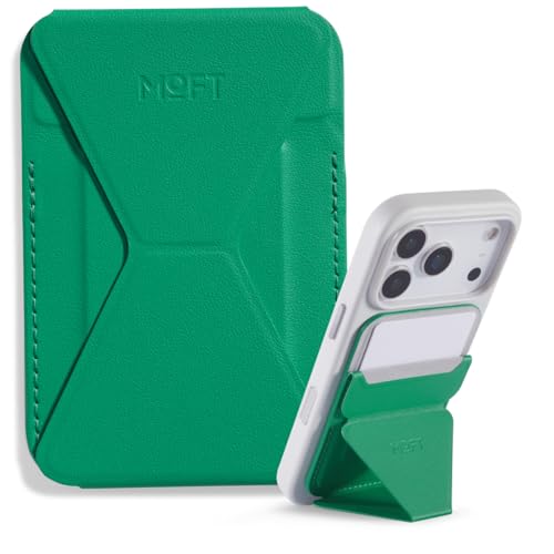 MOFT Magnetic Wallet Stand Compatible with iPhone 17/16/15/14/13/12 Series, Angle Adjustment Magsafe Compatible MOVAS Phone Stand, Oz Green