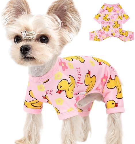 Dog Pajamas Summer Cute Dog Onesie Breathable Dog Clothes for Sma...