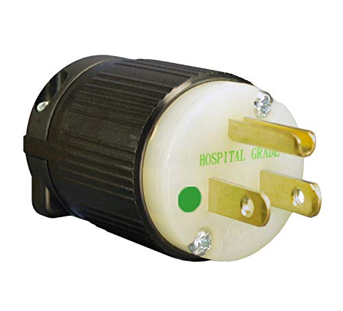 Hospital Grade Plug. ($8.15 Each Plug. Sold in 10 Packs.) 15 amp 125 Volt NEMA 5-15 Plug. Color Black/White. Included.
