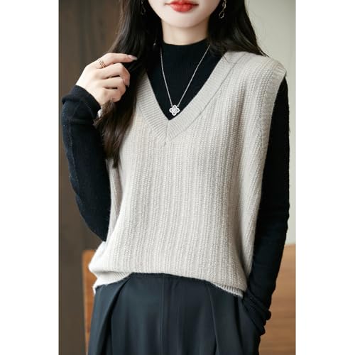 Image of Blostirno Women's Sweater Vest V Neck Sleeveless Solid Trendy Ribbed Knit Pullover Sweaters Crochet Flower Tank Tops
