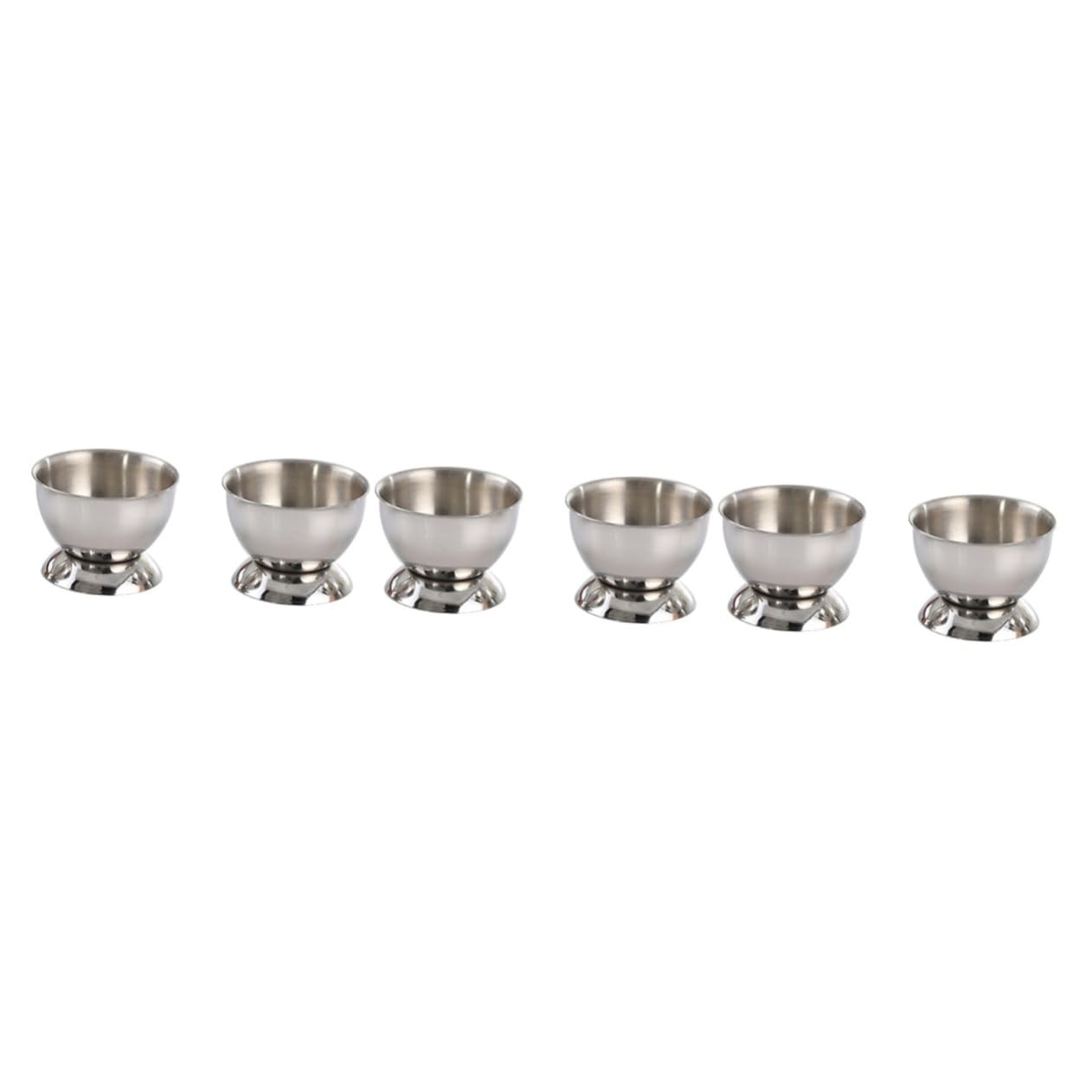 Mikinona 6 Pcs Egg Holder Boiled Egg Stand Egg Poacher Stainlesssteel Poached Egg Cups Egg Poaching Cups Eggs Boiled Egg Cup Holder Ramekin Silver Egg Display Tray Egg Display Stand Filler