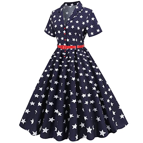 Image of ODIZLI Women's Summer Retro Vintage Sleeveless Floral Polka Dot Print Midi A-line Dress S-2XL