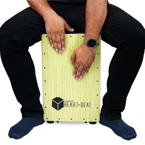 Image of Kadence GL2506 Heartbeat Cajon | 4 Adjustable Snare Strings | Eaglewood Body & Head | Lightweight with Anti-skid Rubber Feet | Includes Learning Course | Light Green