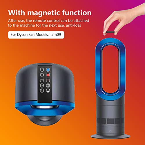 Remote Control Fit For Dyson Am09 66538-04 966538-01 Hot + Cool Fan Heater,Replacement Controller (Black,With Magnetic) #TOP1