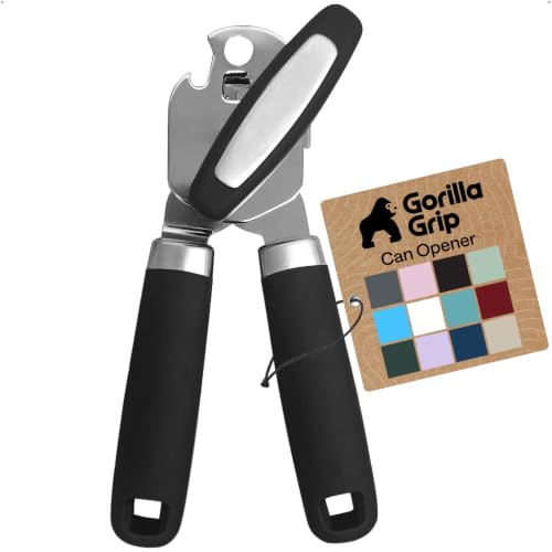 GORILLA GRIP Original Model Stainless Steel Manual Can Opener, Black
