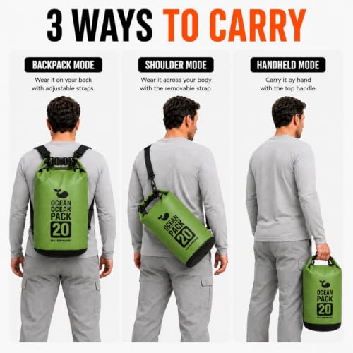Bolsa seca impermeable lootvana de 10 litros con cierre enrollable y correa ajustable para kayak, camping y pesca miniatura 5