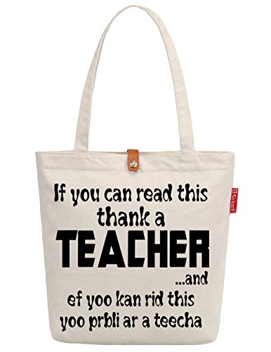 So'each Damen Schultertasche mit Aufschrift „Thank A Teacher“, mit Tragegriff, Segeltuch