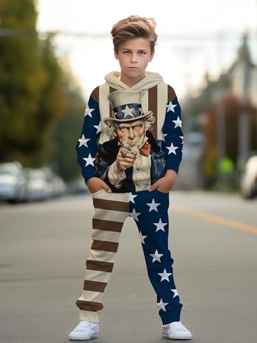 2-piece spring and autumn set of printed hoodies and sweatpants for boys aged 5 to 14 is designed for children and teenagers2