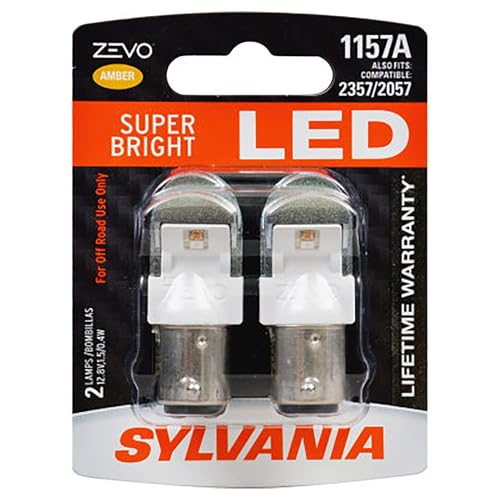 SYLVANIA - 1157 ZEVO LED Amber Bulb - Bright LED Bulb Ideal for Park and Turn Lights (Contains 2 Bulbs)