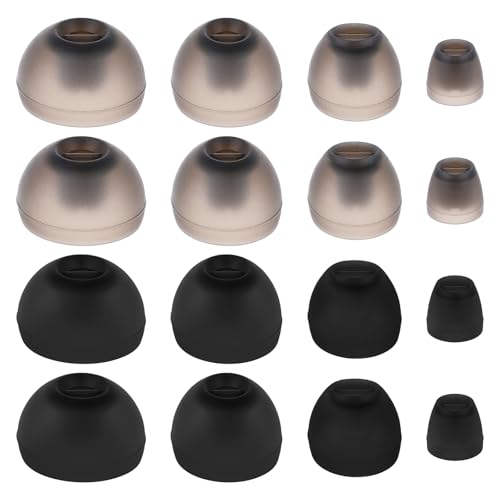 16 Pairs Extra Small Earbud Tips Replacement - Soft Silicone Earbud Tips for in-Ear Headphones(Black