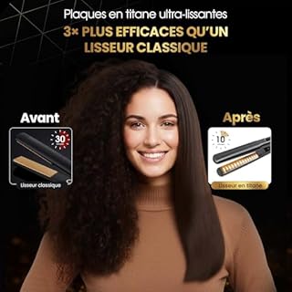 SI SHINY - Lisseur Cheveux Professionnel - Plaques en Titane – Jusqu'a 250°C – Technologie lissage & soin – Chauffe Rapide – Usage Salon & Maison