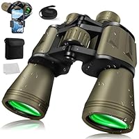 Fernglas für Erwachsene 20x50 mit BAK4-Prism FMC-Objektiv Nachtsicht HD Fernglas Erwachsene Kompaktes Wasserdichtes HD Leistungsstarkes Großes Okular für Jagd,Vogelbeobachtung mit Smartphone Adapte